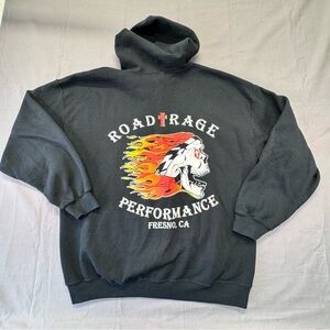 Road Rage Performance Choppers Full Zip Sweat Shirt Black Men’s XL On A GIldan
